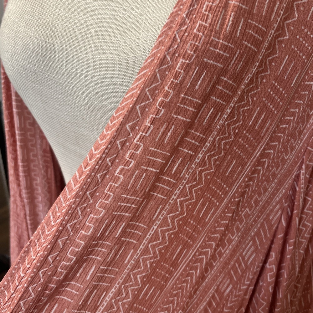 NWT Torrid Women's 5/6 Pink Mudcloth Kimono Rose Stripe 5X 6X Cardigan Coverup - Picture 5 of 8